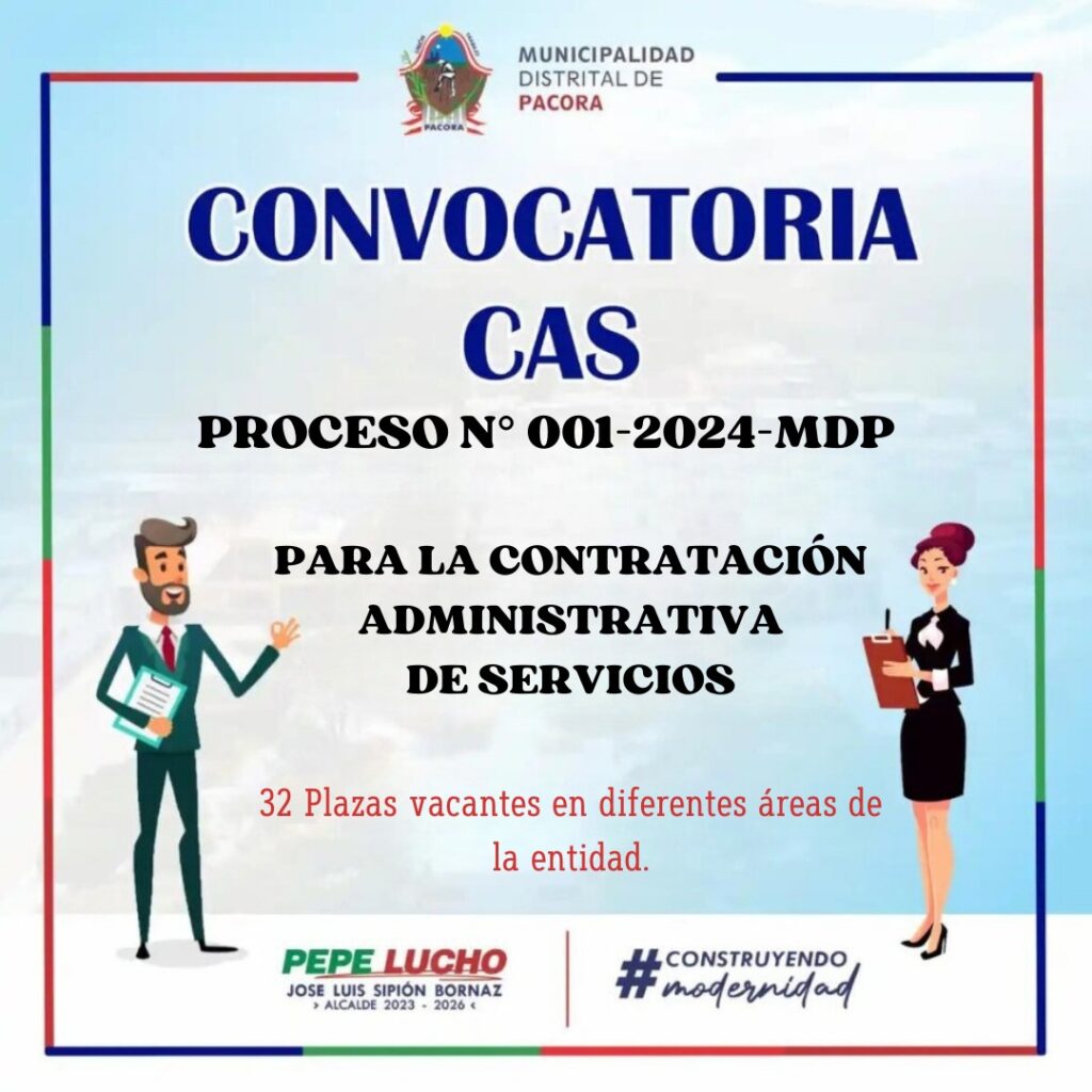 CONCURSO CAS N° 001-2024/MDP